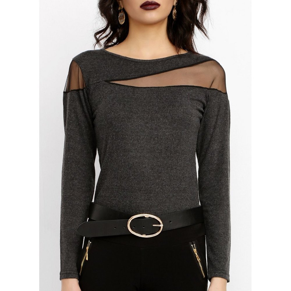 Bambina Mia - Sheer Asymmetrical Cut-Out Top - Picture 3 of 4